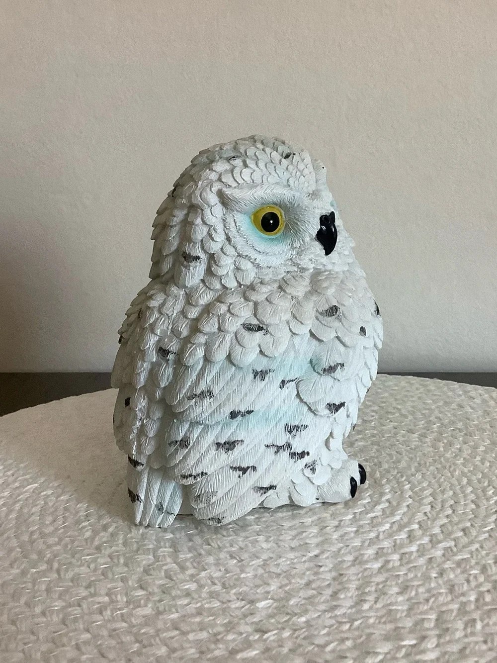 White Snowy Owl Figurine Decorative Pet Accent